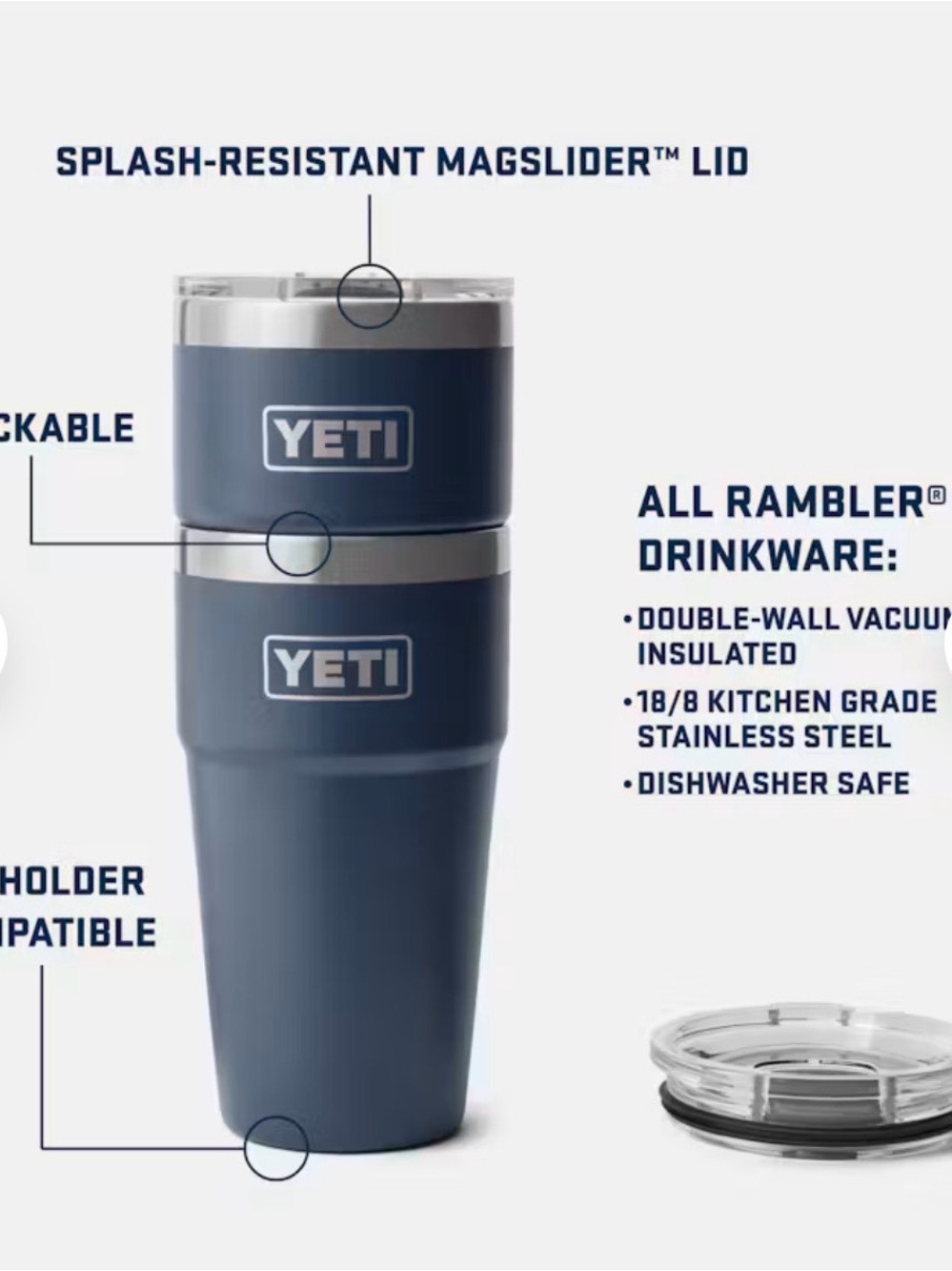 YETI Rambler 20 oz Stackable Cup in Sandstone - Picture 3 of 6